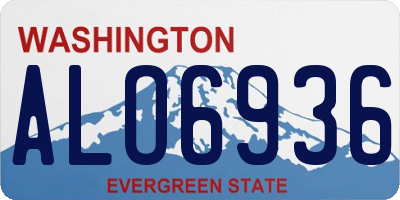 WA license plate ALO6936