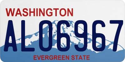 WA license plate ALO6967