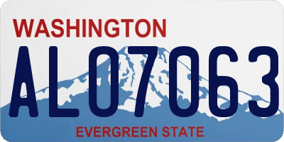 WA license plate ALO7063