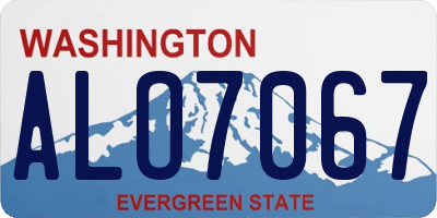 WA license plate ALO7067