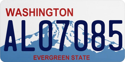 WA license plate ALO7085