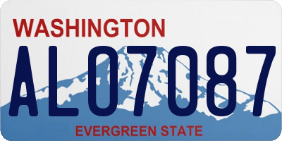 WA license plate ALO7087