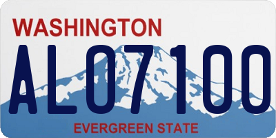 WA license plate ALO7100