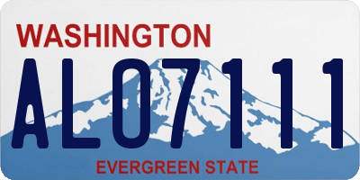 WA license plate ALO7111