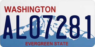WA license plate ALO7281