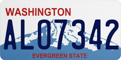 WA license plate ALO7342
