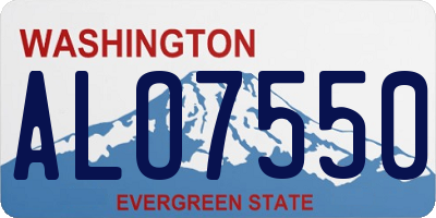 WA license plate ALO7550