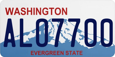 WA license plate ALO7700