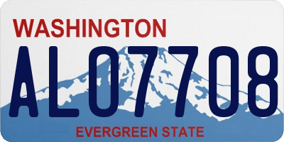 WA license plate ALO7708