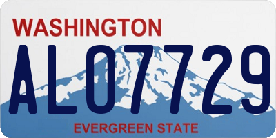 WA license plate ALO7729
