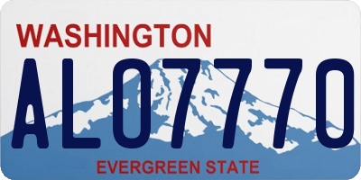 WA license plate ALO7770