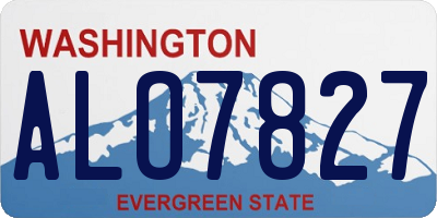 WA license plate ALO7827