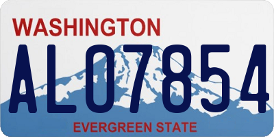 WA license plate ALO7854