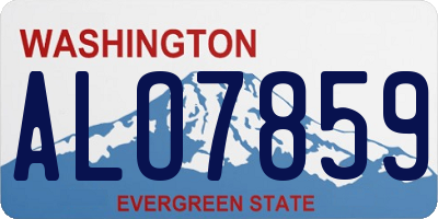 WA license plate ALO7859