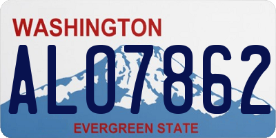 WA license plate ALO7862