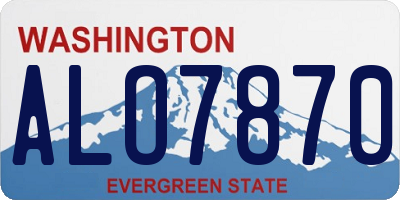WA license plate ALO7870