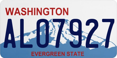WA license plate ALO7927
