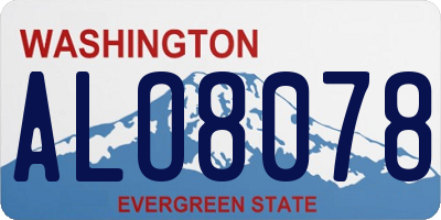 WA license plate ALO8078