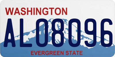 WA license plate ALO8096