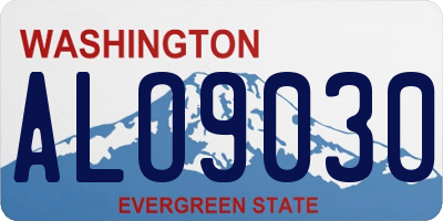 WA license plate ALO9030