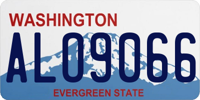 WA license plate ALO9066