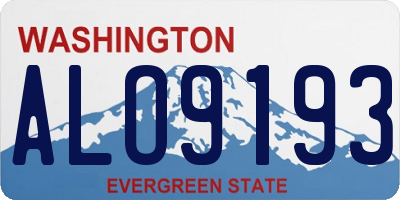 WA license plate ALO9193
