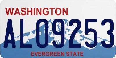 WA license plate ALO9253