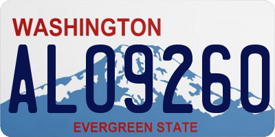WA license plate ALO9260