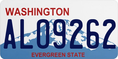 WA license plate ALO9262