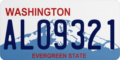 WA license plate ALO9321