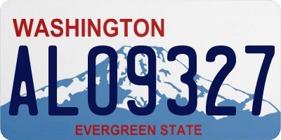 WA license plate ALO9327