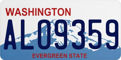 WA license plate ALO9359