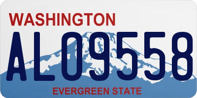 WA license plate ALO9558
