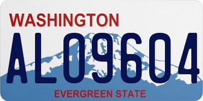 WA license plate ALO9604