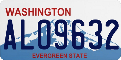 WA license plate ALO9632