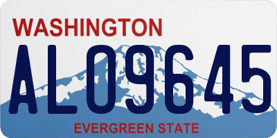 WA license plate ALO9645