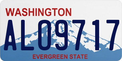 WA license plate ALO9717