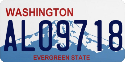 WA license plate ALO9718