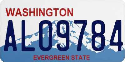 WA license plate ALO9784