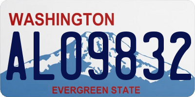 WA license plate ALO9832