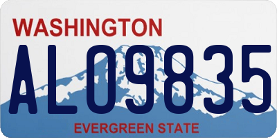 WA license plate ALO9835
