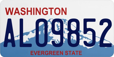 WA license plate ALO9852