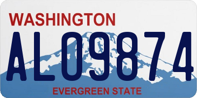 WA license plate ALO9874