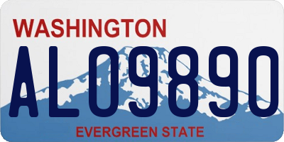 WA license plate ALO9890