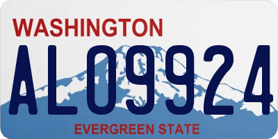 WA license plate ALO9924