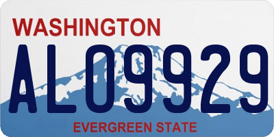 WA license plate ALO9929
