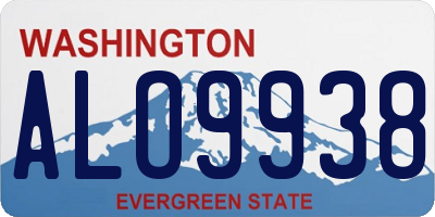 WA license plate ALO9938