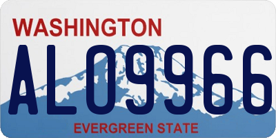 WA license plate ALO9966