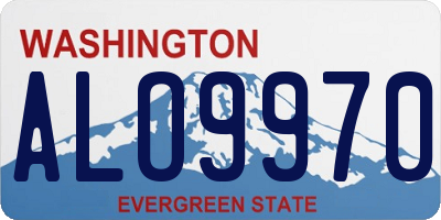 WA license plate ALO9970