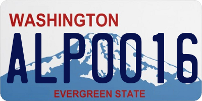 WA license plate ALP0016